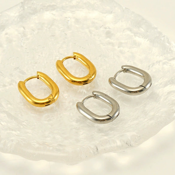Wholesale 316L Stainless Steel And 316L Stainless Steel Simple Geometric Electroplated Flower Coil Earrings Unisex