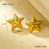 Wholesale Titanium Steel And Stainless Steel Star Fold Texture Fashion Electroplated Earrings