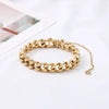 Wholesale Titanium Steel And Stainless Steel U Shape Chain Bracelet For Women With Electroplating Design