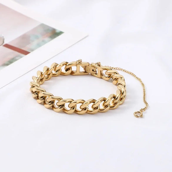 Wholesale Titanium Steel And Stainless Steel U Shape Chain Bracelet For Women With Electroplating Design