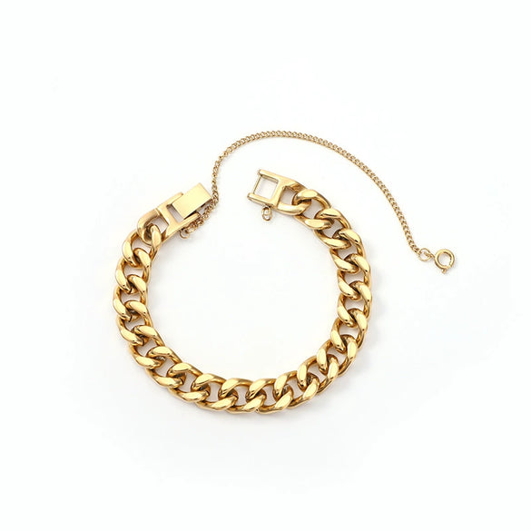 Wholesale Titanium Steel And Stainless Steel U Shape Chain Bracelet For Women With Electroplating Design