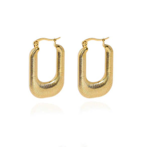 Wholesale Titanium Steel And Stainless Steel U Shaped Ladies Earrings With Pvdp Furnace Real Gold Treatment