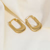 Wholesale Titanium Steel And Stainless Steel U Shaped Ladies Earrings With Pvdp Furnace Real Gold Treatment