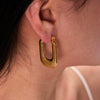 Wholesale Titanium Steel And Stainless Steel U Shaped Ladies Earrings With Pvdp Furnace Real Gold Treatment