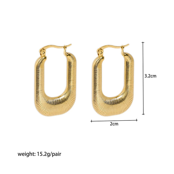 Wholesale Titanium Steel And Stainless Steel U Shaped Ladies Earrings With Pvdp Furnace Real Gold Treatment