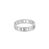 Wholesale Titanium Steel And Stainless Steel Unisex Couple Ring With Sun Hollow Crescent Interlaced Design And Electroplating