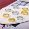 Wholesale Titanium Steel And Stainless Steel Unisex Couple Ring With Sun Hollow Crescent Interlaced Design And Electroplating