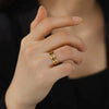 Wholesale Titanium Steel And Stainless Steel Unisex Couple Ring With Sun Hollow Crescent Interlaced Design And Electroplating