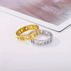 Wholesale Titanium Steel And Stainless Steel Unisex Couple Ring With Sun Hollow Crescent Interlaced Design And Electroplating