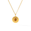 Wholesale Titanium Steel And Tiger Eye Stone Inlaid Sunflower Pendant Necklace For Women With Vacuum Plating