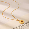 Wholesale Titanium Steel And Tiger Eye Stone Inlaid Sunflower Pendant Necklace For Women With Vacuum Plating