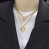 Wholesale Titanium Steel Angel Wings Heart Love Necklace For Female With Woolen Clavicle Chain