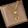Wholesale Titanium Steel Angel Wings Heart Love Necklace For Female With Woolen Clavicle Chain