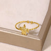 Wholesale Titanium Steel Animal Zodiac Cartoon Characters Electroplated Golden Turtle Ring For Unisex