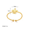 Wholesale Titanium Steel Animal Zodiac Cartoon Characters Electroplated Golden Turtle Ring For Unisex