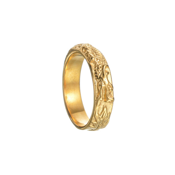 Wholesale Titanium Steel Animal Zodiac Dragon Shape Ring Electroplated Jewelry