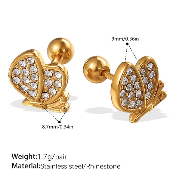 Wholesale 316L Stainless Steel Animal Zodiac Fashion Electroplated Women's Earrings