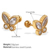 Wholesale 316L Stainless Steel Animal Zodiac Fashion Electroplated Women's Earrings