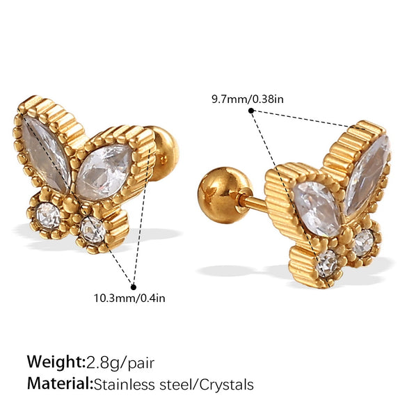 Wholesale 316L Stainless Steel Animal Zodiac Fashion Electroplated Women's Earrings