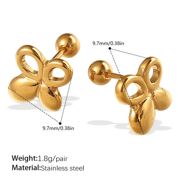 Wholesale 316L Stainless Steel Animal Zodiac Fashion Electroplated Women's Earrings