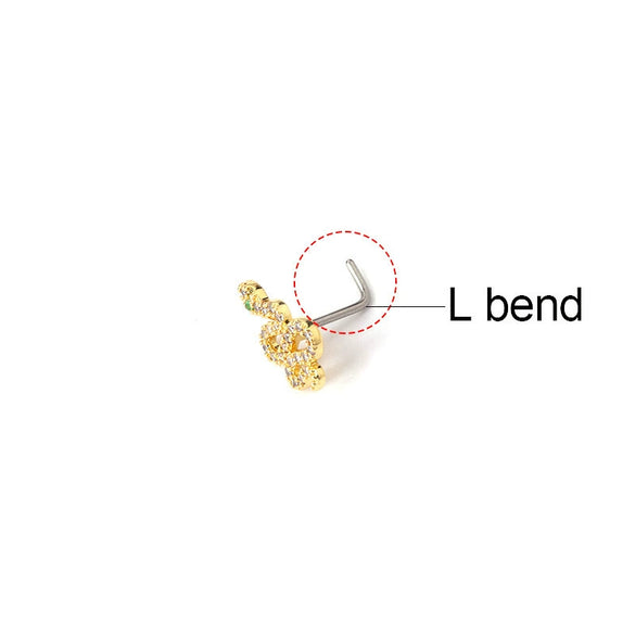 Wholesale Titanium Steel Animal Zodiac Nose Piercing Jewelry With Electroplating For Women