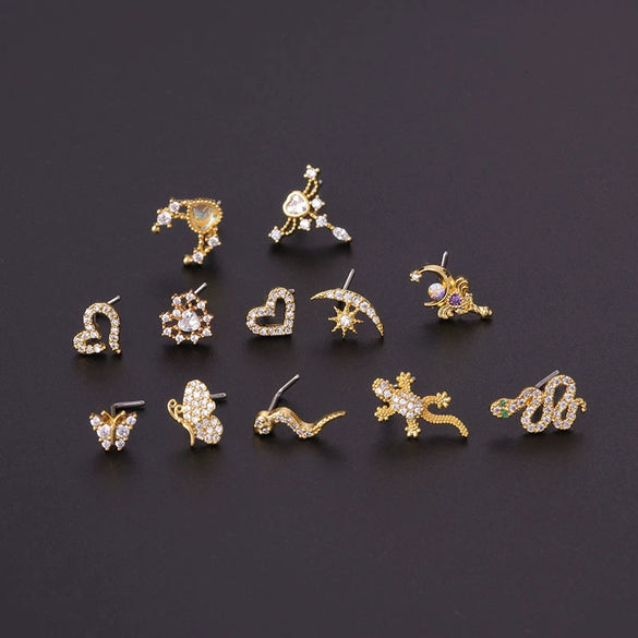Wholesale Titanium Steel Animal Zodiac Nose Piercing Jewelry With Electroplating For Women