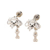Wholesale Titanium Steel Animals Puppy Bone Style Women's Ear Nails With Electroplating
