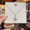 Wholesale Titanium Steel Animals Zodiac Pendant Necklace Set With Pearls And Mixed Gem Inlay For Women Light Luxury Style