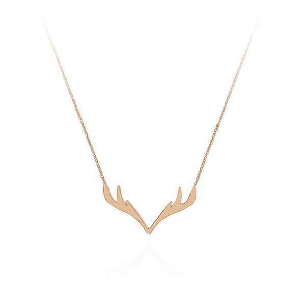 Wholesale Titanium Steel Antler Geometric Style Women's Necklace Cross Chain