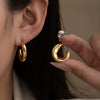 Wholesale Titanium Steel Asymmetrical Cshaped Electroplated Women's Simple Style Earrings