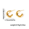 Wholesale Titanium Steel Asymmetrical Cshaped Electroplated Women's Simple Style Earrings