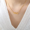 Wholesale Titanium Steel Baby Letter Pendant Necklace With Geometric Pattern And Electroplating For Women