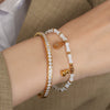 Wholesale 316L Stainless Steel Bamboo Beaded Geometric Style Bracelet For Women With Electroplating Treatment