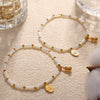 Wholesale 316L Stainless Steel Bamboo Beaded Geometric Style Bracelet For Women With Electroplating Treatment