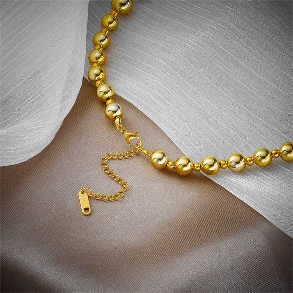 Wholesale Titanium Steel Beaded Necklace With Geometric Pendant Electroplated For Women And Men