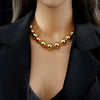 Wholesale Titanium Steel Beaded Necklace With Geometric Pendant Electroplated For Women And Men