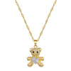 Wholesale Titanium Steel Bear Microinlaid Jewelry Set With Geometric Pattern And Electroplating Treatment For Women