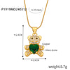 Wholesale Titanium Steel Bear Pendant Necklace With Cartoon Characters And Geometric Patterns Electroplated For Women