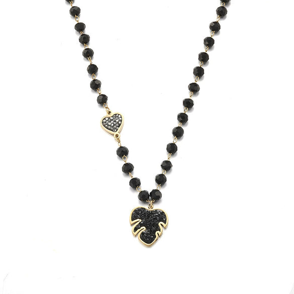 Wholesale Titanium Steel Black Beaded Jewelry Set With Ball Chain Electroplated For Men And Women Stylish And Personalized