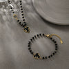 Wholesale Titanium Steel Black Beaded Jewelry Set With Ball Chain Electroplated For Men And Women Stylish And Personalized
