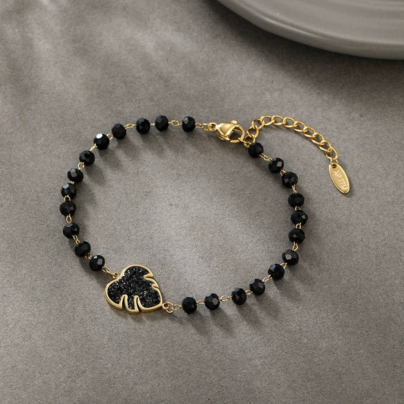 Wholesale Titanium Steel Black Beaded Jewelry Set With Ball Chain Electroplated For Men And Women Stylish And Personalized