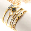 Wholesale Titanium Steel Black Geometric Box Jewelry Bracelet With Plant Flowers Pattern And Electroplating Design