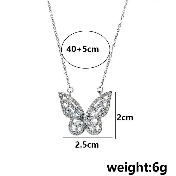 Wholesale Titanium Steel Bow Geometric Electroplated Ochain Women's Necklace Jewelry