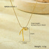 Wholesale Titanium Steel Bow Pendant Collarbone Necklace 18K Gold Plated Fashion Jewelry