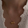 Wholesale Titanium Steel Bow Pendant Necklace For Women With 18K Gold Plating