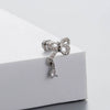 Wholesale Titanium Steel Bow Shape Zircon Earrings For Women With Fairy Style