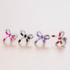 Wholesale Titanium Steel Bow Shaped Ear Nails With Zirconia Design For Women