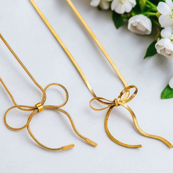 Wholesale Titanium Steel Bow Snake Bone Chain Necklace With Electroplating For Women And Men