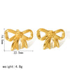 Wholesale Titanium Steel Bow Tie Earrings And Ring For Women 18K Goldplated With Zirconia Design Highend Jewelry