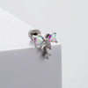 Wholesale Titanium Steel Bow Zirconia Fairy Style Women's Earrings